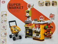 Kids Supermarket Play Set with Shopping Trolley, Cash Register, Barcode Scanner, Lights & Sounds | Pretend Grocery Store Toy for Boys & Girls (3+ Years)