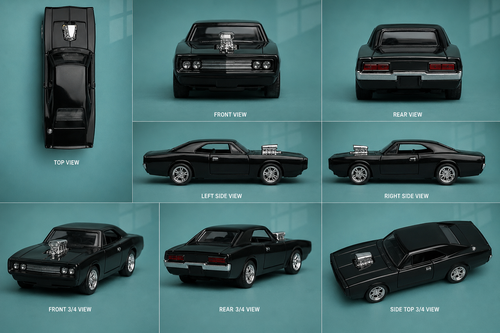 Classic Muscle Car Toy – Die-Cast Style Pull Back Racing Car with Realistic Engine, LED Lights & Smooth Rolling Wheels