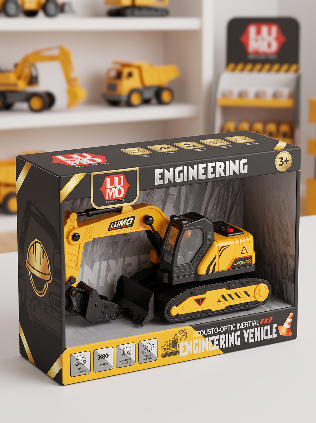 Engineering Excavator Toy for Kids – Realistic Construction Vehicle with Lights, Sounds & Movable Digging Arm