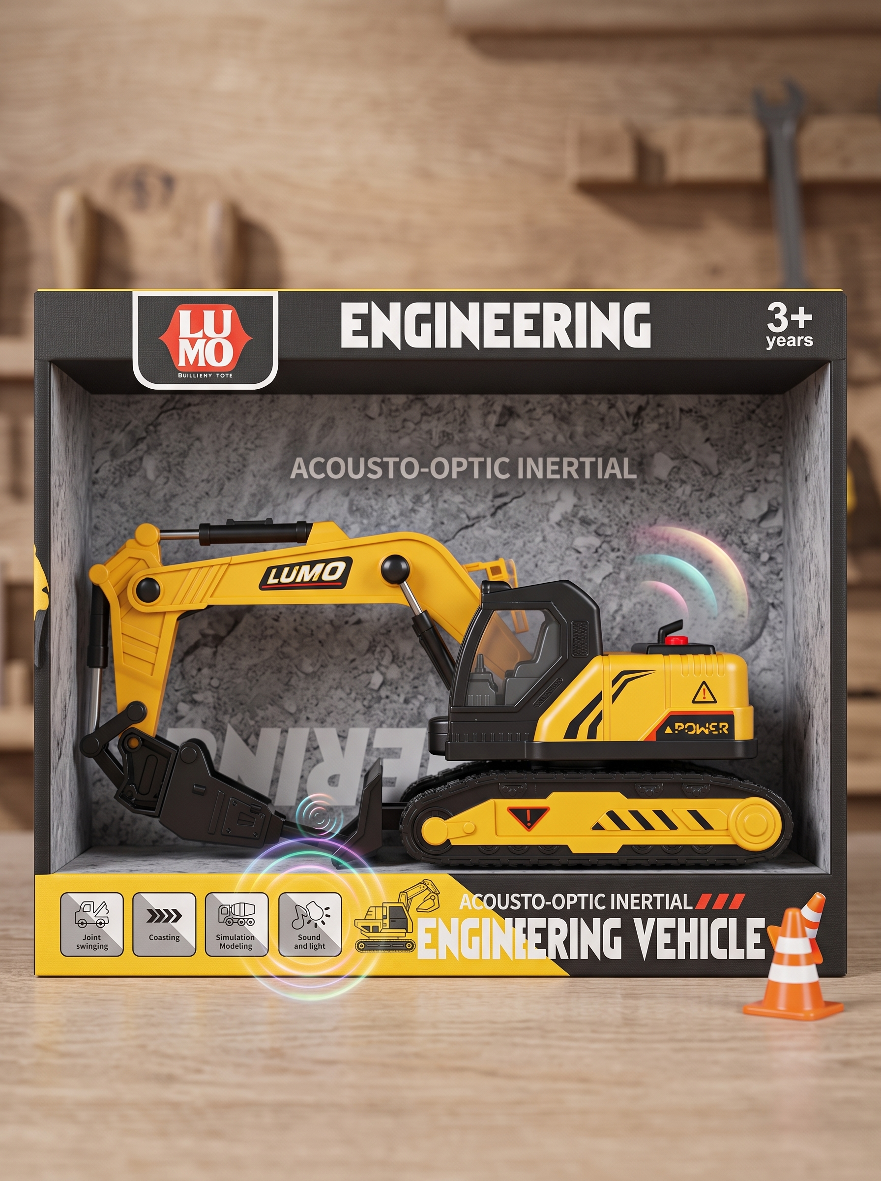 Engineering Excavator Toy for Kids – Realistic Construction Vehicle with Lights, Sounds & Movable Digging Arm