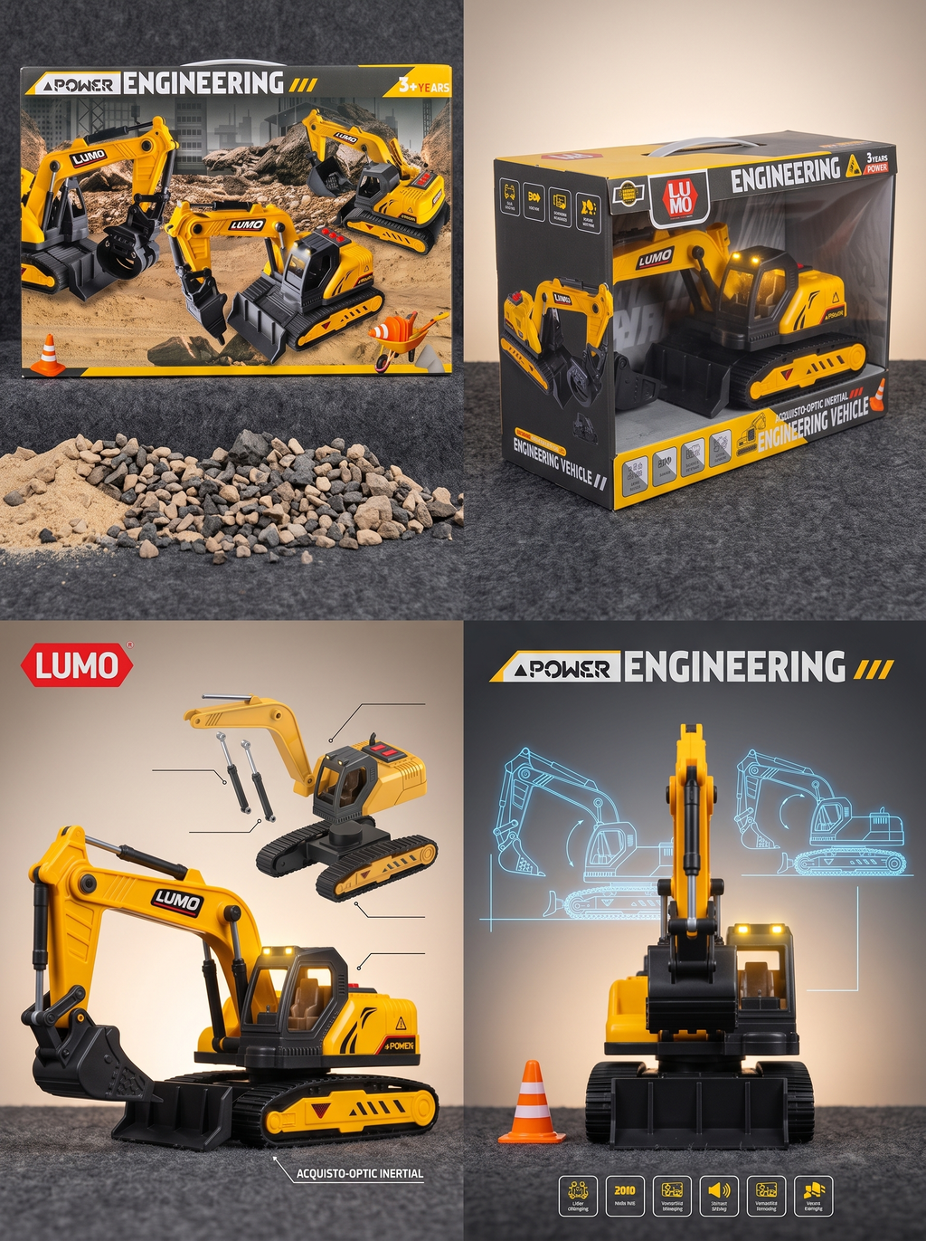 Engineering Excavator Toy for Kids – Realistic Construction Vehicle with Lights, Sounds & Movable Digging Arm