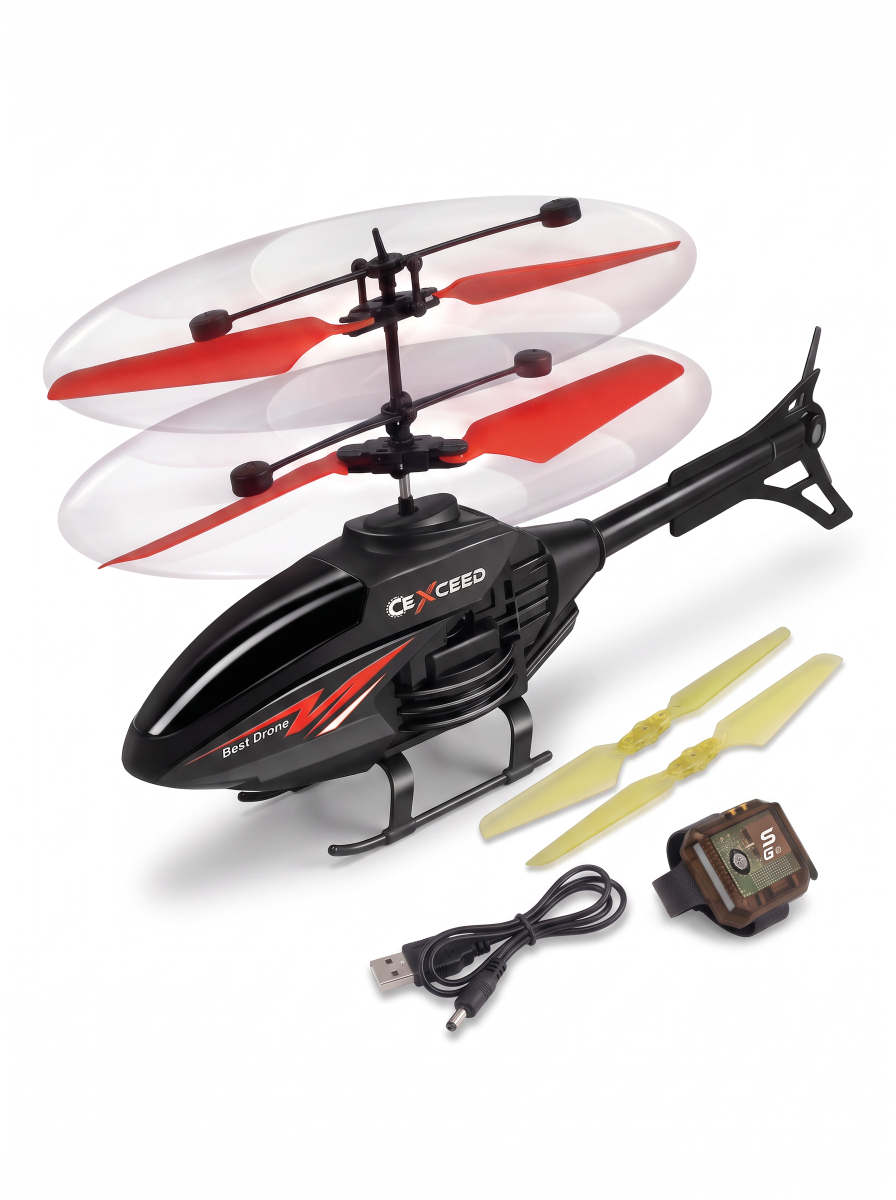 2-in-1 Motion Sensing Dynamic Flying Helicopter Toy – USB Rechargeable Hand-Controlled RC Helicopter for Kids