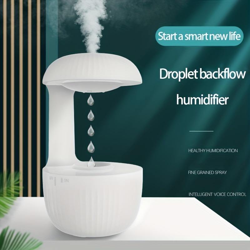 600ml Anti-Gravity Water Droplet Humidifier – Smart Essential Oil Diffuser with Night Light & Silent Spray