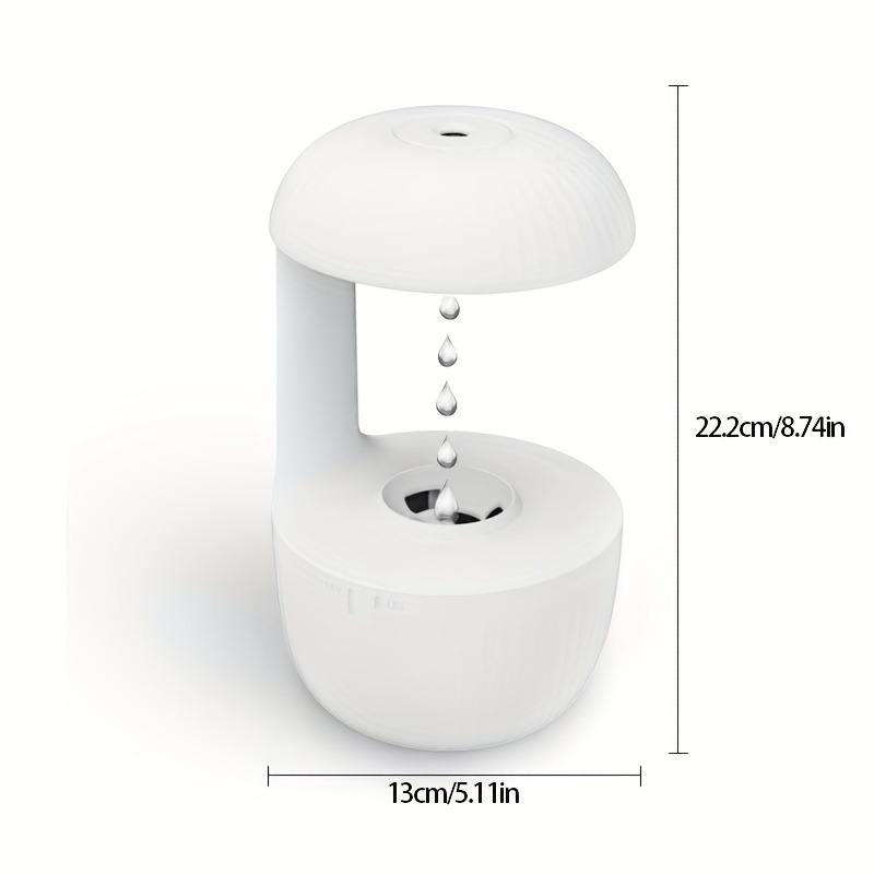 600ml Anti-Gravity Water Droplet Humidifier – Smart Essential Oil Diffuser with Night Light & Silent Spray