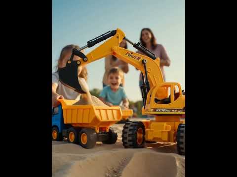 Remote Control Excavator Toy – USB Rechargeable RC Construction Truck with 9-Channel Full Function Digging Arm for Kids
